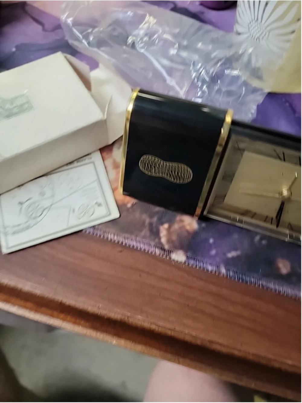 Nib Vintage Small travel alarm clock National Peanut Festival